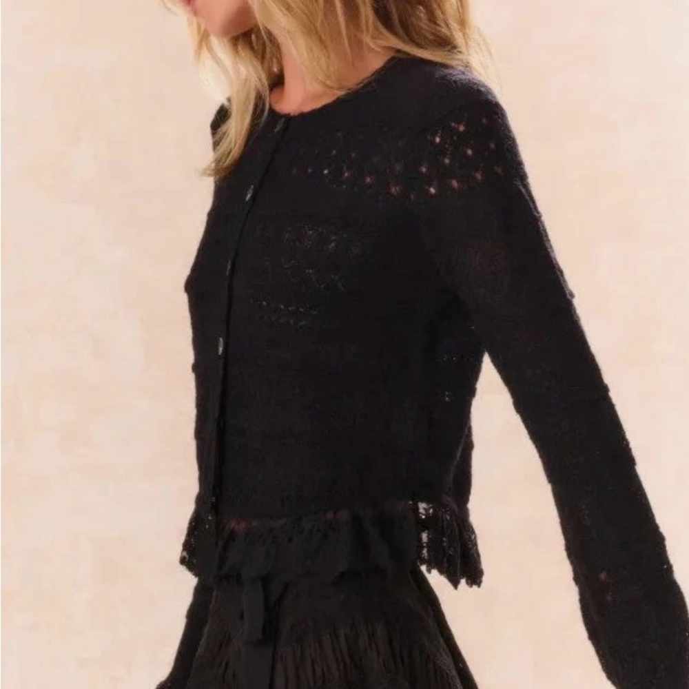 Caroline Constas Lace Trim Sweater Sz Sm - Picture 6 of 8